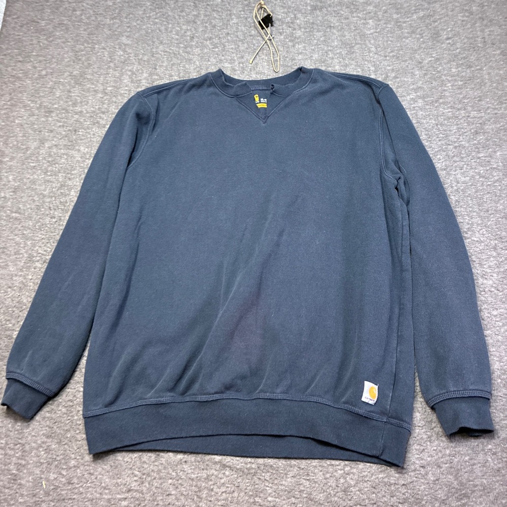 Carhartt Crewneck‎ Sweatshirt Mens XL Tall Navy Blue K124 Midweight Original Fit